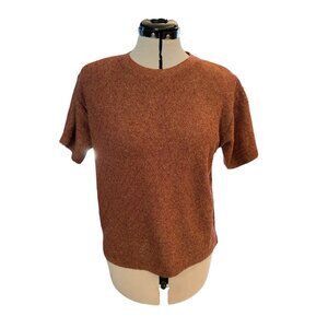 Vintage The Villager Rusty Brown Short Sleeve Women's Sweater Top Small